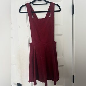 Overall style red cashmere dress